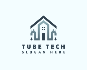 Tube - Housing Faucet Plumbing Maintenance logo design
