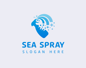 Spray Clean Sanitize logo design