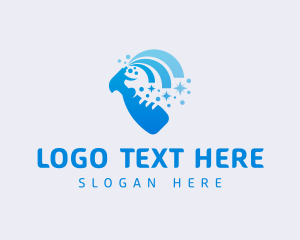 Cleaning Product - Spray Clean Sanitize logo design