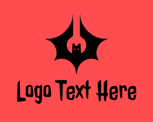 Creepy - Flying Spooky Bat logo design