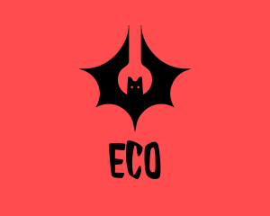 Flying Spooky Bat  Logo