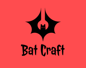 Flying Spooky Bat  logo design