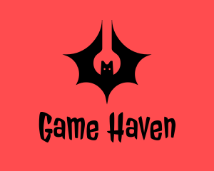 Spooky - Flying Spooky Bat logo design