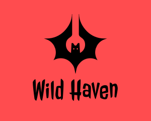 Flying Spooky Bat  logo design