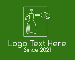 Home Cleaning - Watering Bottle Leaf logo design