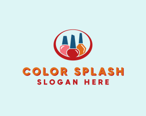 Colorful Nail Polish Bottles logo design