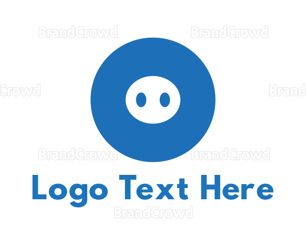 Blue Pig Snout Circle Logo