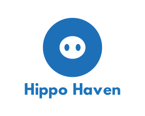 Hippo - Blue Pig Snout Circle logo design