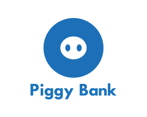 Blue Pig Snout Circle logo design