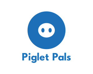 Blue Pig Snout Circle logo design