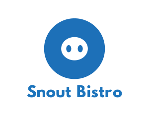 Blue Pig Snout Circle logo design