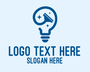 Cleaning Equipment - Lightbulb Bright Shine Cleaning Cleaner logo design