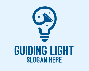 Lightbulb Bright Shine Cleaning Cleaner logo design