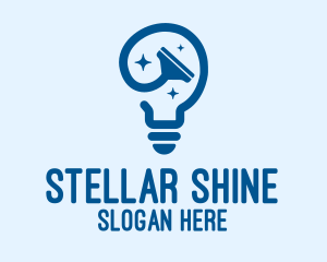 Lightbulb Bright Shine Cleaning Cleaner logo design