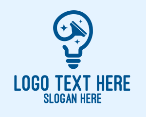 Cleaning - Lightbulb Bright Shine Cleaning Cleaner logo design