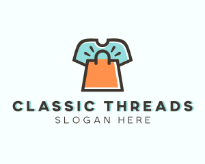 T-shirt Shopping Bag Ecommerce logo design