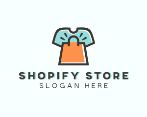 Ecommerce - T-shirt Shopping Bag Ecommerce logo design