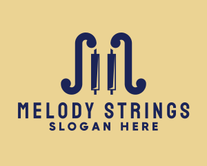 Violin Piano Keys logo design