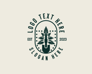 Shovel - Leaf Gardening Shovel logo design