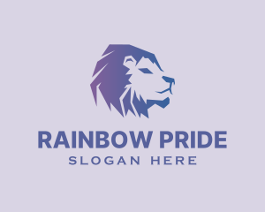 Gradient Lion Animal logo design