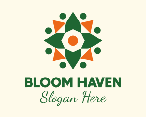 Festive Spring Flower logo design