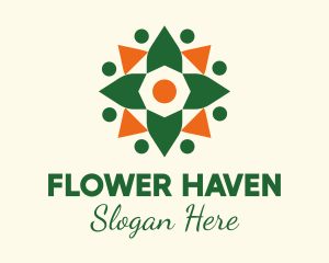 Festive Spring Flower logo design