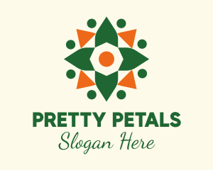 Festive Spring Flower logo design