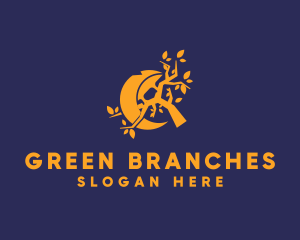 Crescent Chameleon Branch logo design