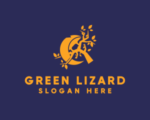 Iguana - Crescent Chameleon Branch logo design