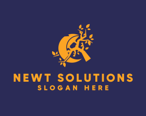 Newt - Crescent Chameleon Branch logo design