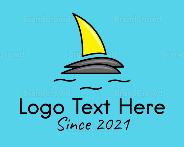 Beach Sailboat Fin Logo