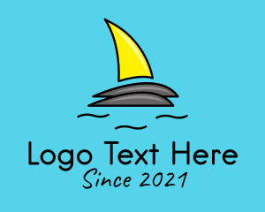 Nautical - Beach Sailboat Fin logo design