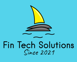 Beach Sailboat Fin logo design