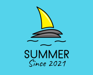 Beach Sailboat Fin logo design