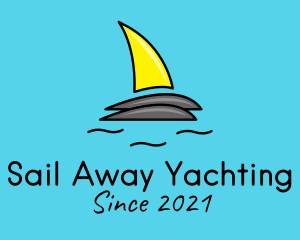 Beach Sailboat Fin logo design