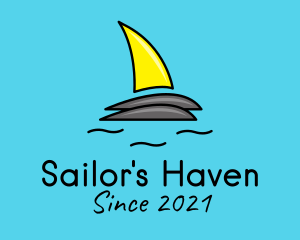 Beach Sailboat Fin logo design