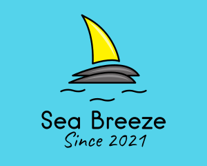 Sailboat - Beach Sailboat Fin logo design