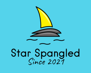 Beach Sailboat Fin logo design