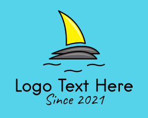 Pier - Beach Sailboat Fin logo design