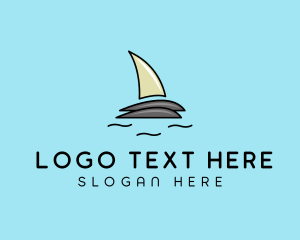 Yacht Club - Beach Sailboat Fin logo design