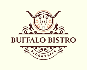 Western Buffalo Skull logo design