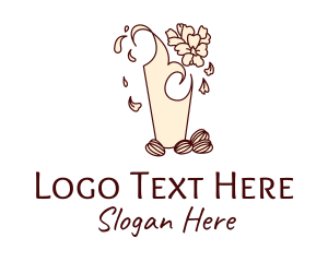 Vegan - Flower Almond Milk logo design