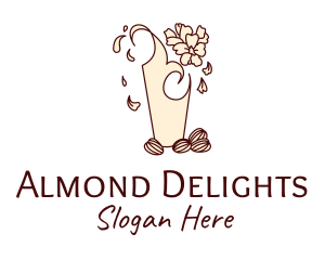 Flower Almond Milk  logo design