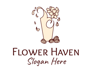 Flower Almond Milk  logo design