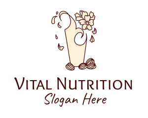 Flower Almond Milk  logo design