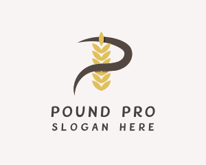 Swirly Grain Letter P logo design