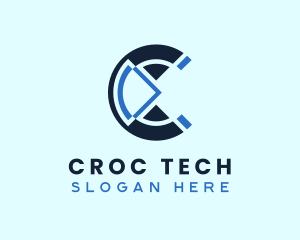 Digital Tech Letter C logo design