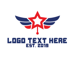Veteran - Modern Star Wing logo design