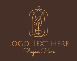 Tealight Candle - Cage Tealight Candle logo design