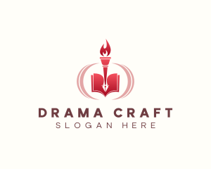 Playwright - Torch Book Blog logo design